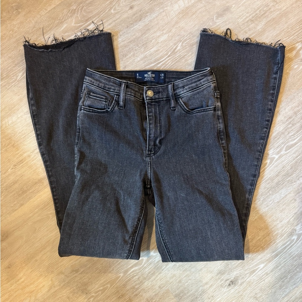 Hollister Faded Black High Rise Flair Leg Jeans Soft Stretch Size 3R
